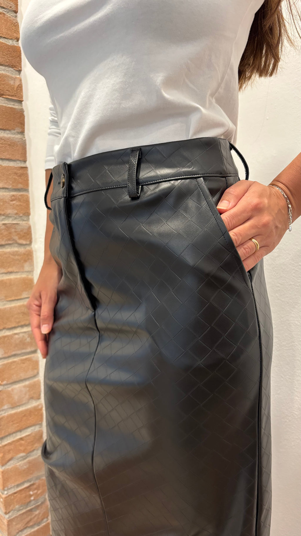 Longuette in ecopelle intrecciata