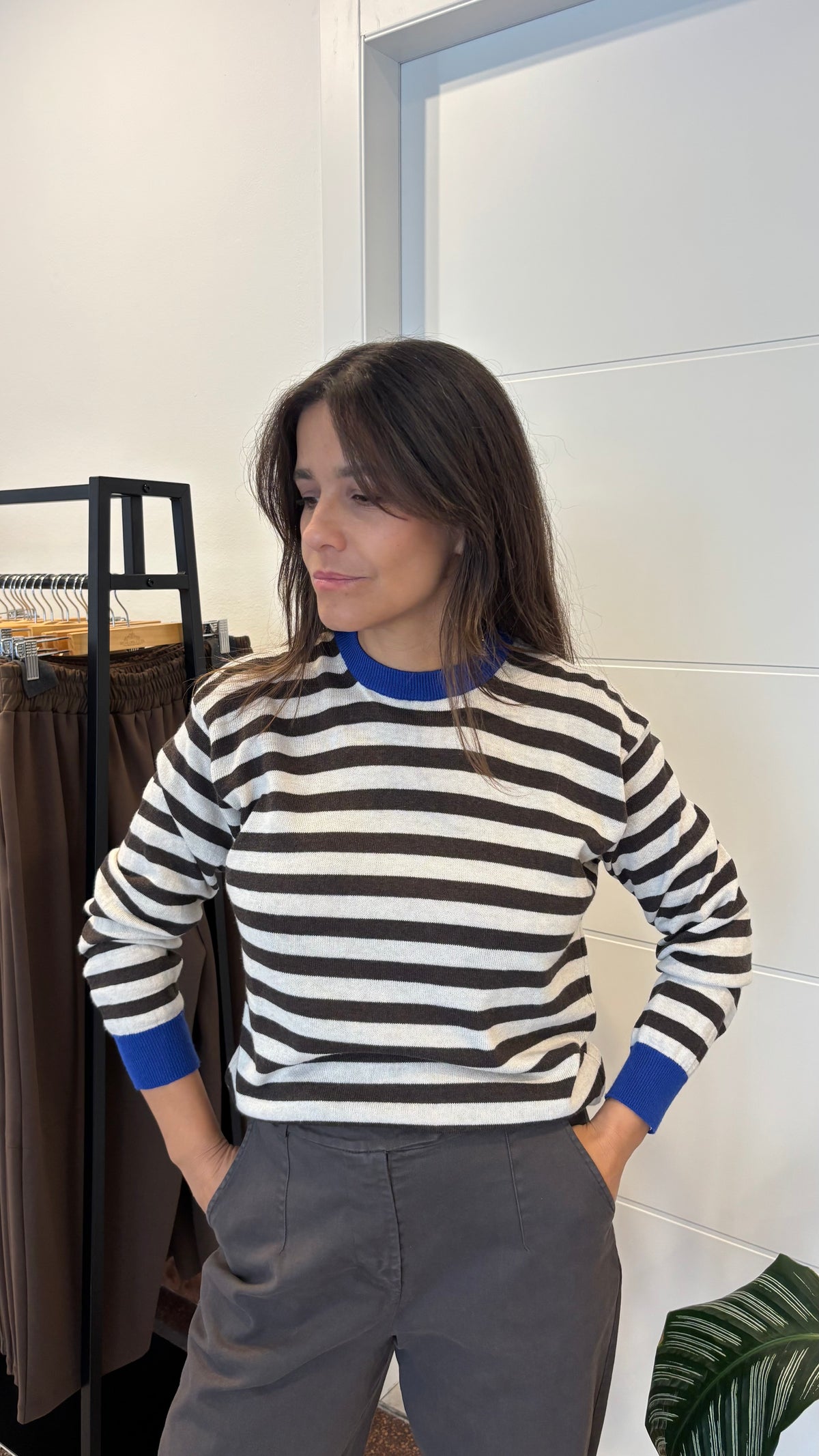 Maglia girocollo righe