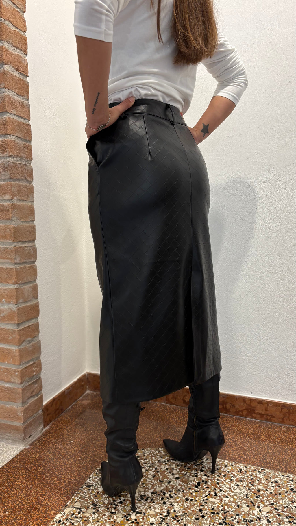 Longuette in ecopelle intrecciata