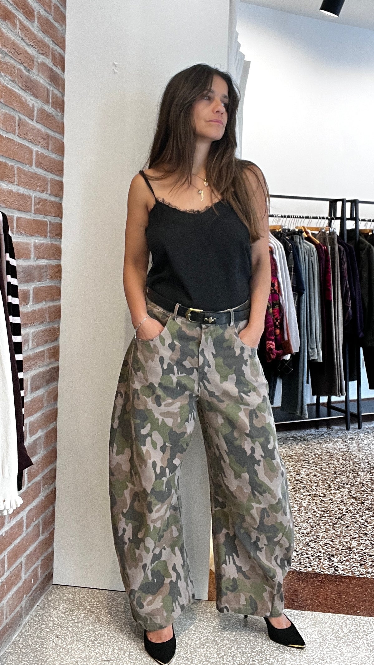 Pantalone balloon mimetico
