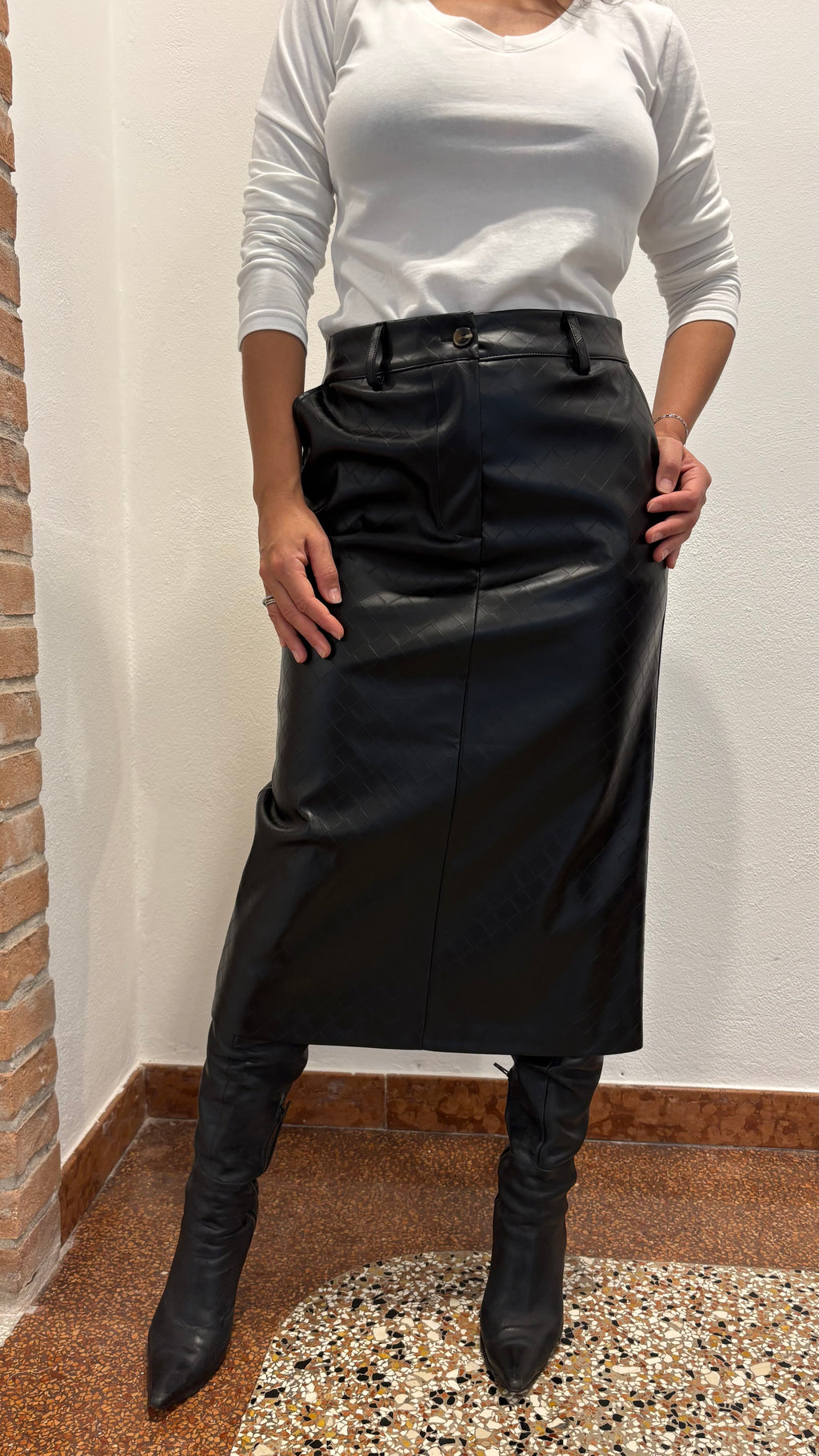 Longuette in ecopelle intrecciata