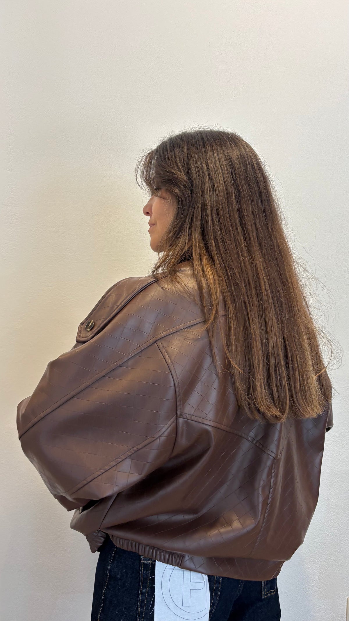 Bomber oversize in ecopelle