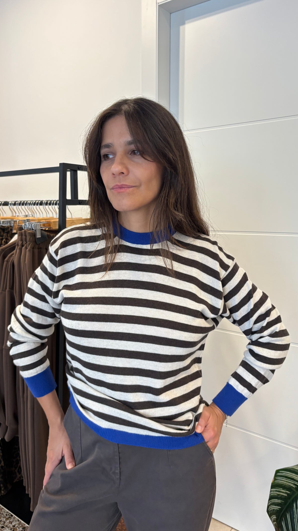 Maglia girocollo righe