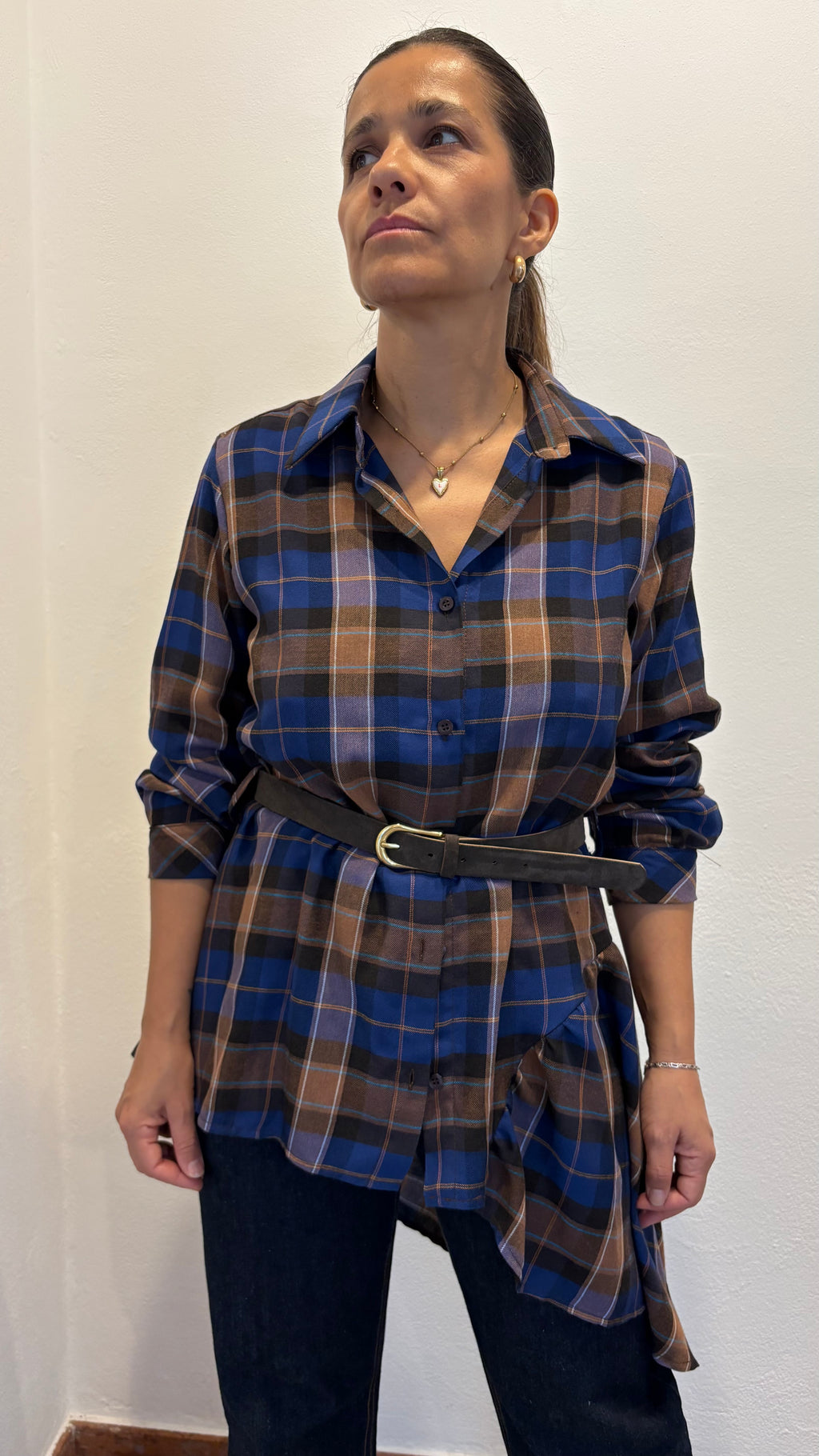 Camicia a Quadri Asimmetrica