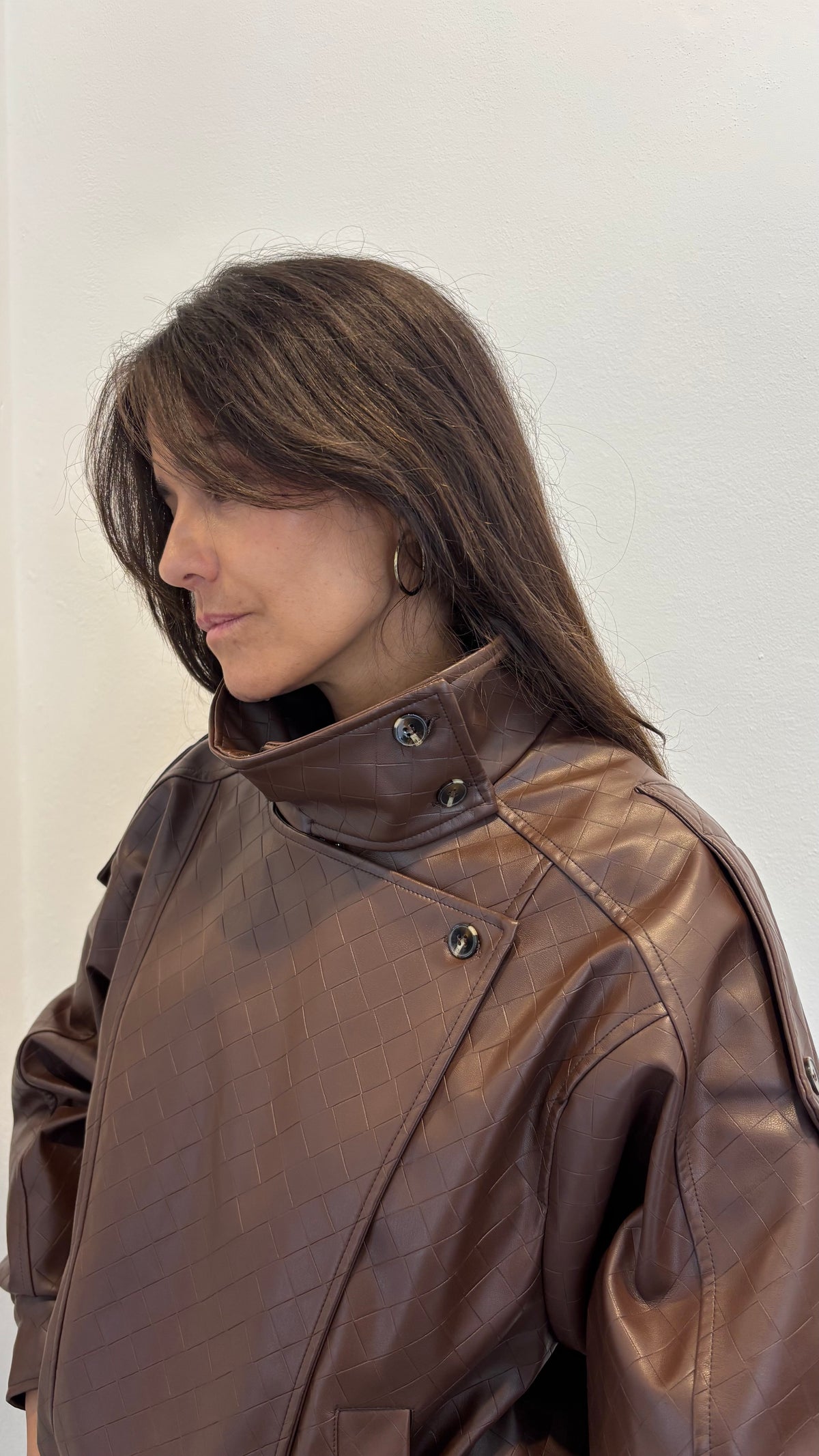 Bomber oversize in ecopelle