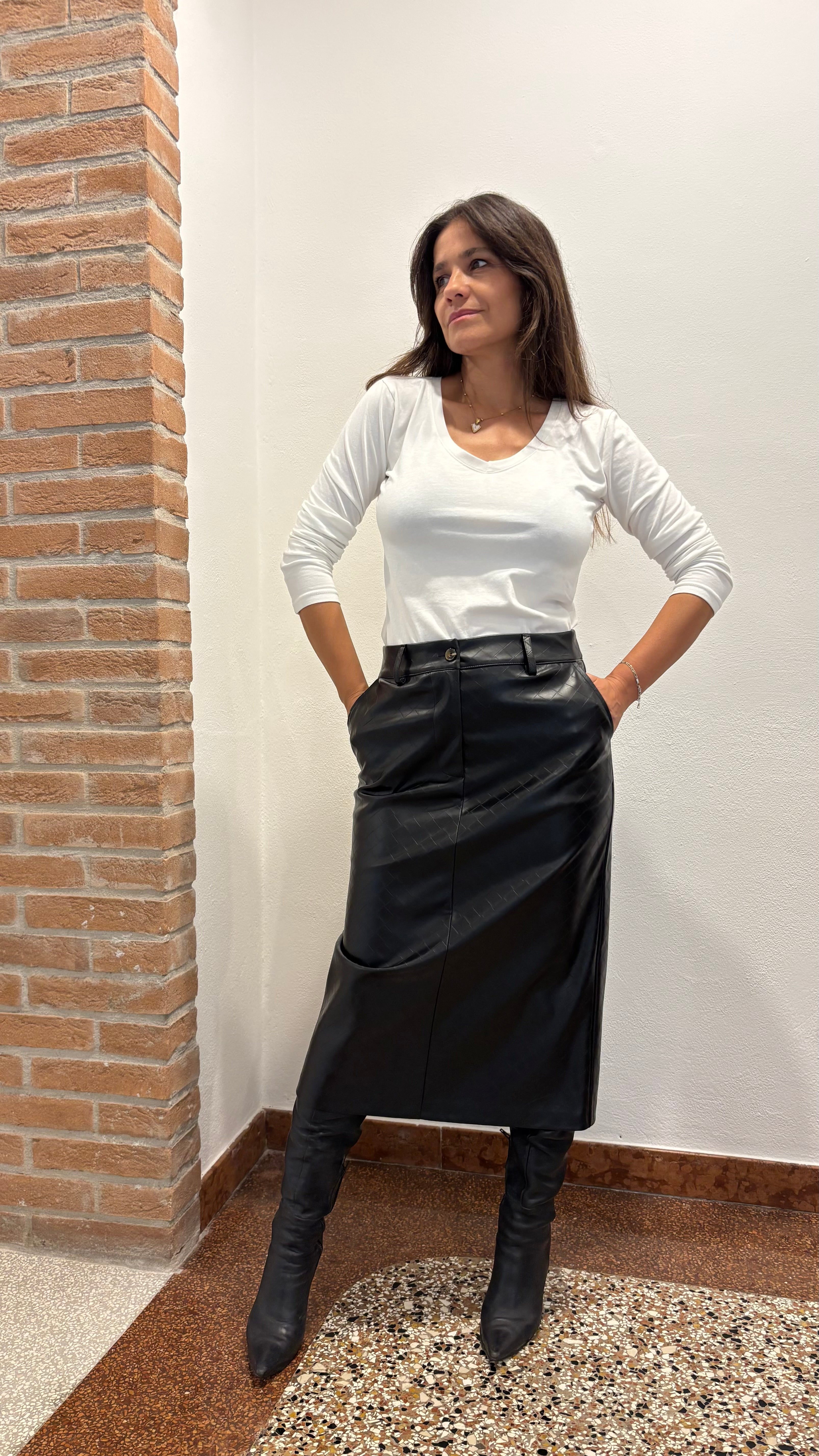 Longuette in ecopelle intrecciata