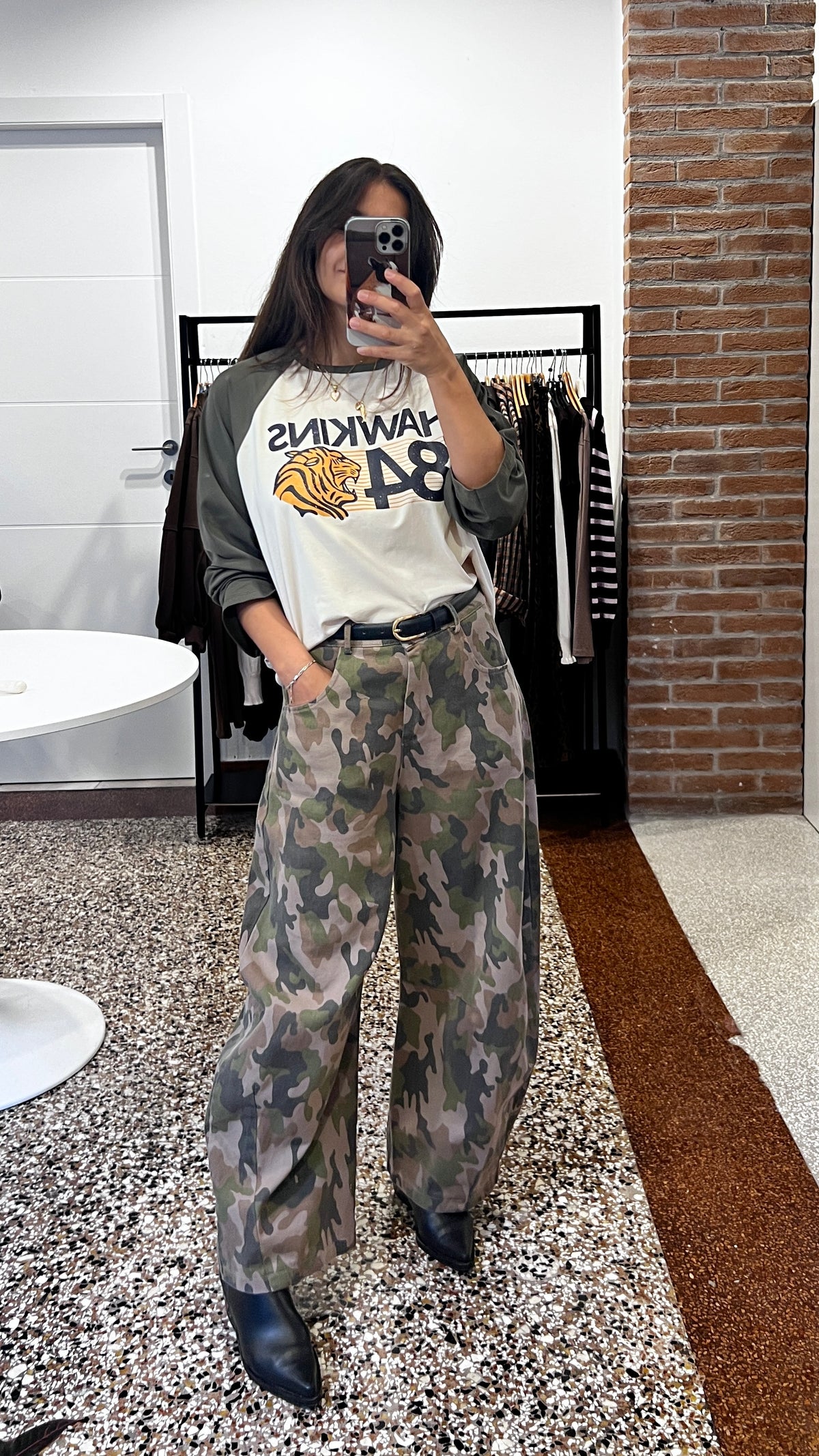 T-shirt over- bicolor stampa