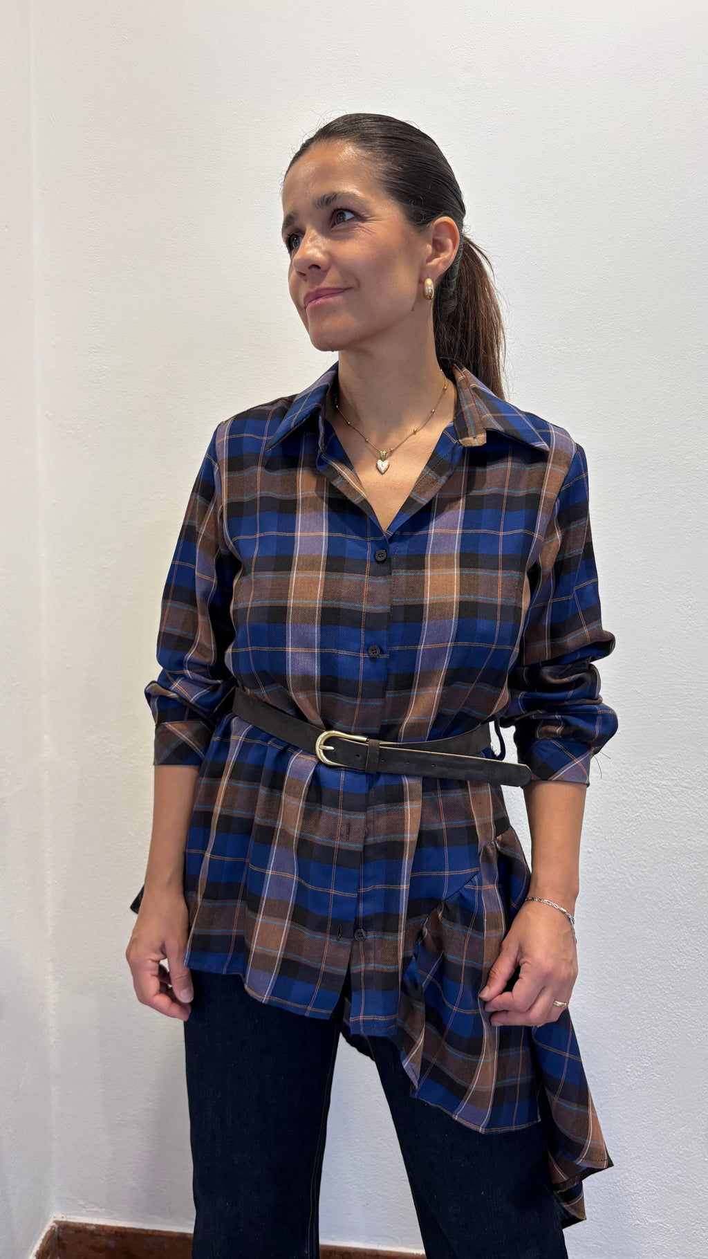Camicia a Quadri Asimmetrica