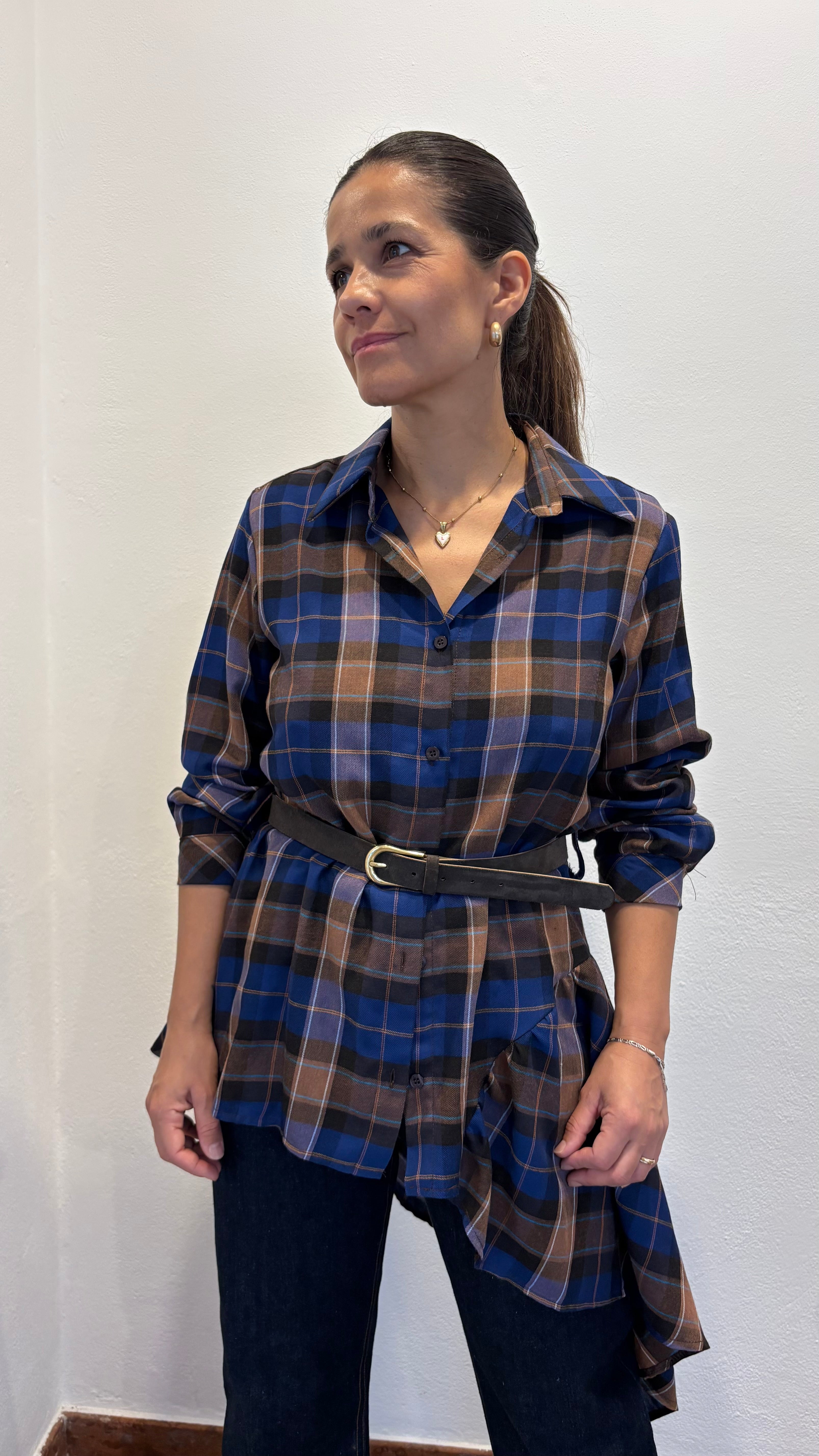 Camicia a Quadri Asimmetrica