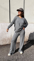 Completo Maglia Over Scollo V + Pantalone