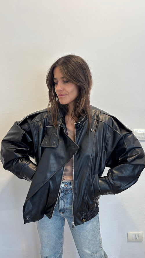Bomber oversize in ecopelle