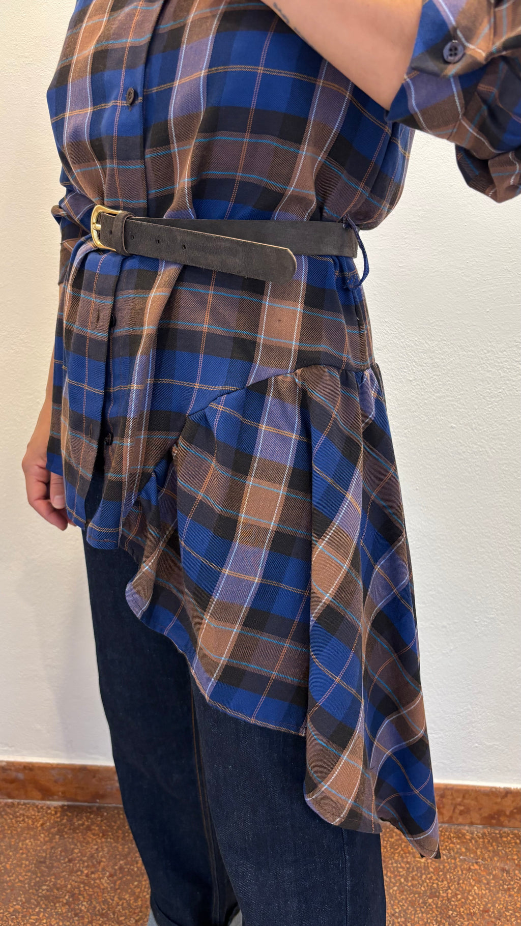 Camicia a Quadri Asimmetrica