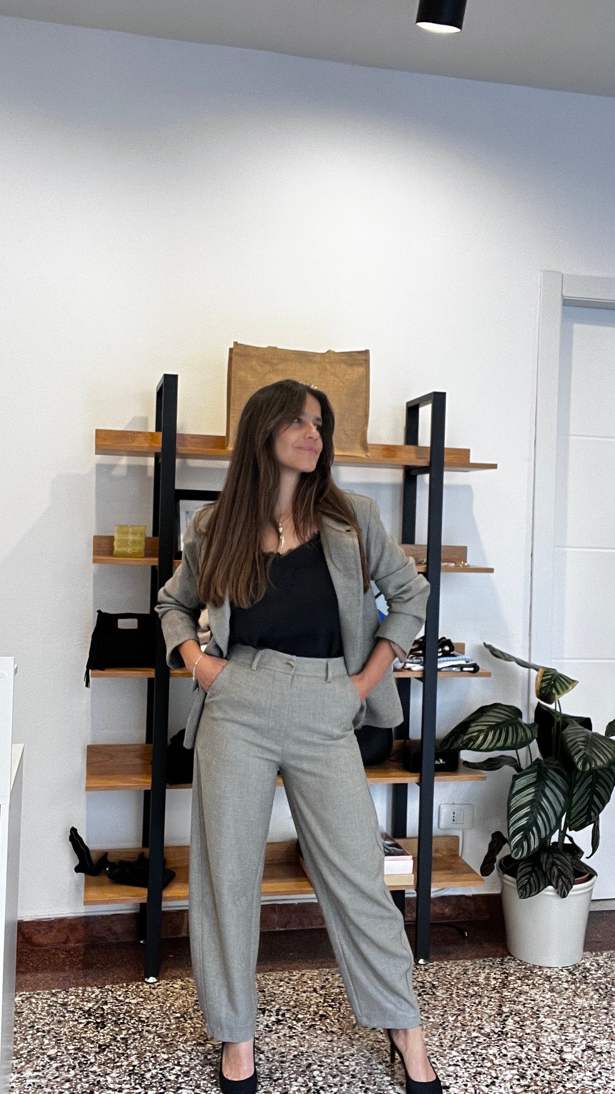 Pantalone balloon con cucitura ginocchio