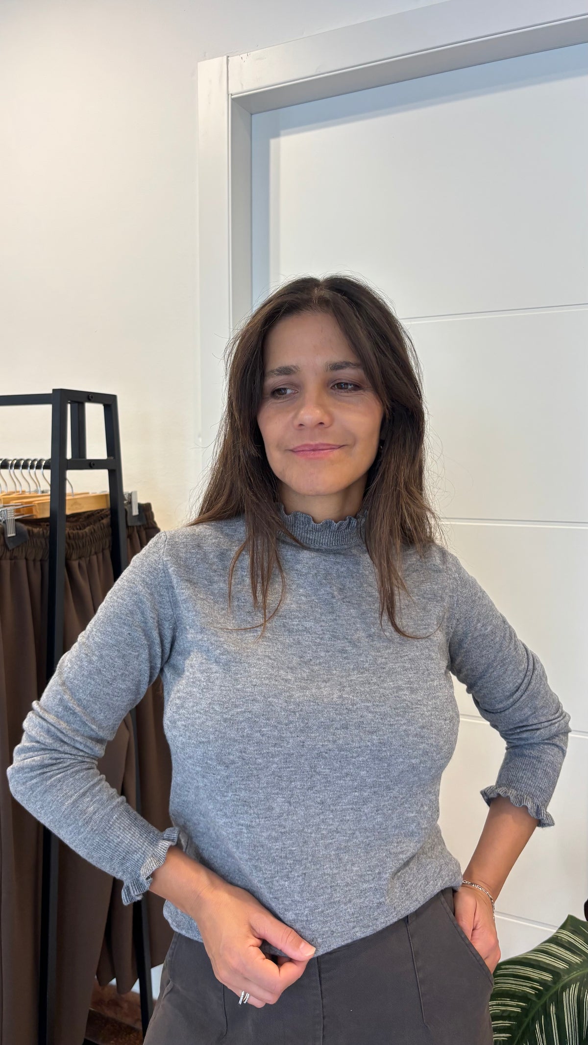 Maglia mezzo collo con rouches