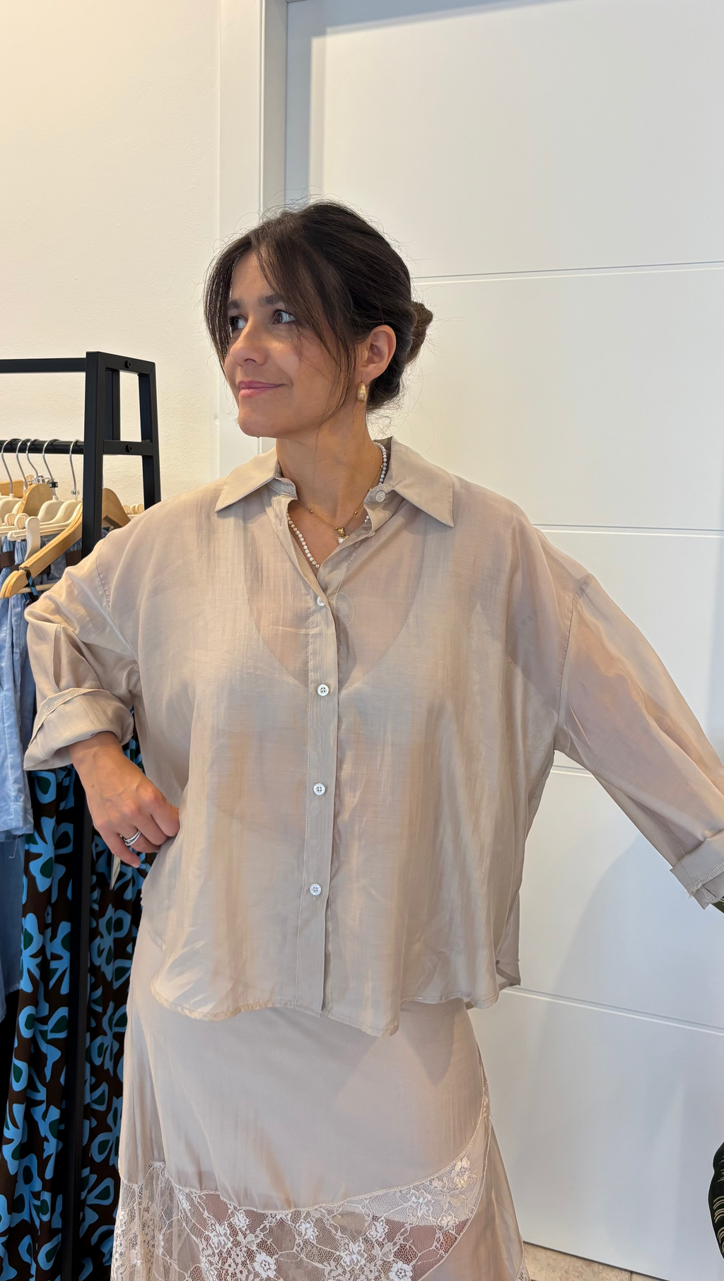 Camicia pizzo dietro